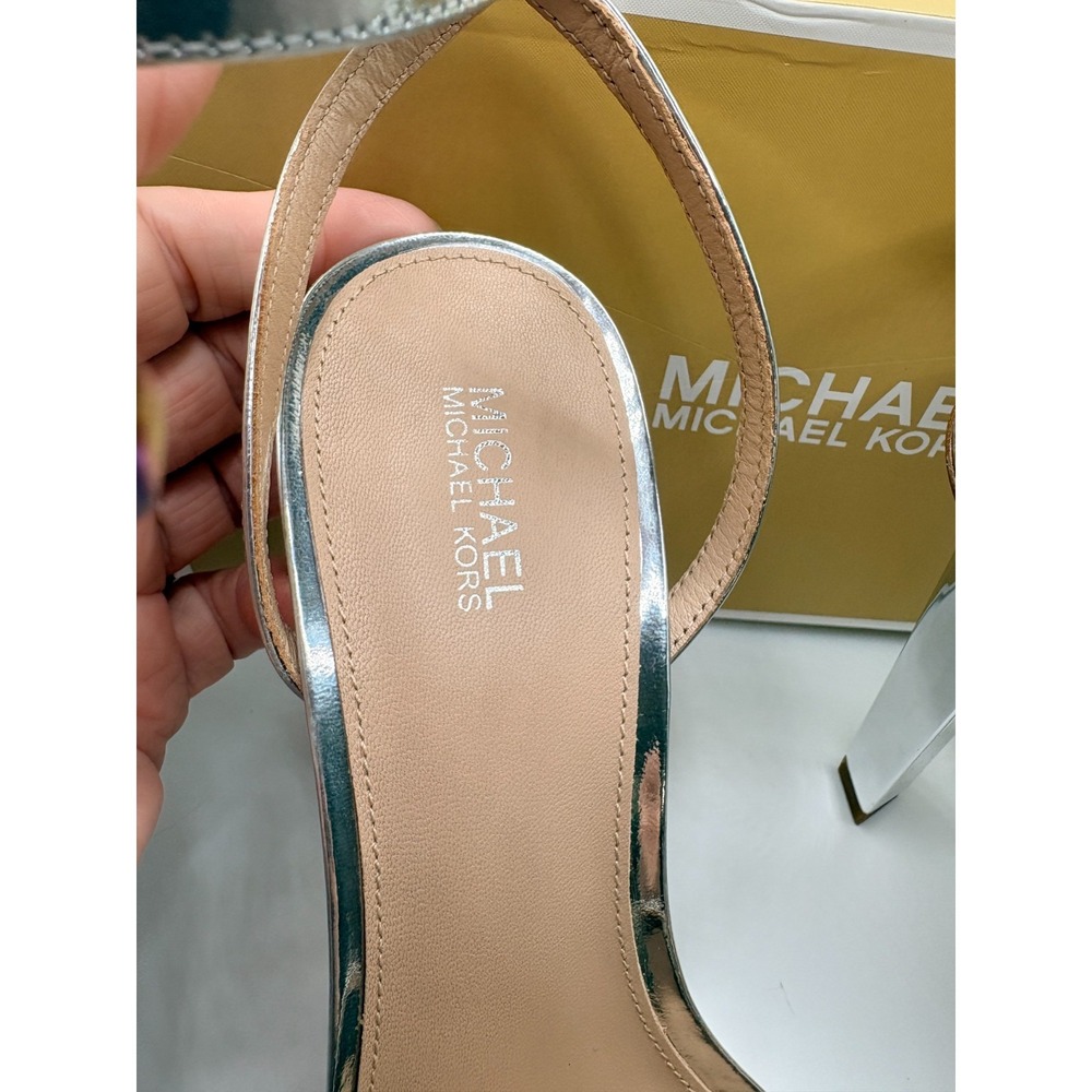 Michael Kors Halle Sandals Metallic Leather Sz 8M - Picture 6 of 6